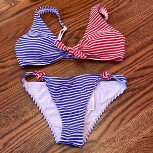Abercrombie and Fitch red/white/blue swim bathing suit